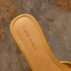 Mara Square-Toe Leather Wedge Mules