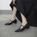 Camélia T-Bar Leather Pumps