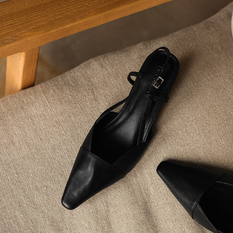 Serelle Leather Slingback Heels