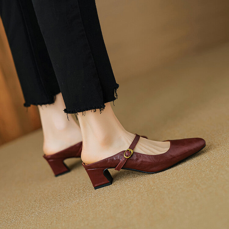 Lurea Strap Leather Mules