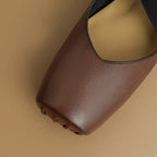 Calira Square Toe Leather Ballets