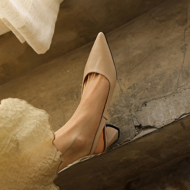 Cielle Leather Slingback Heels