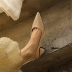 Cielle Leather Slingback Heels