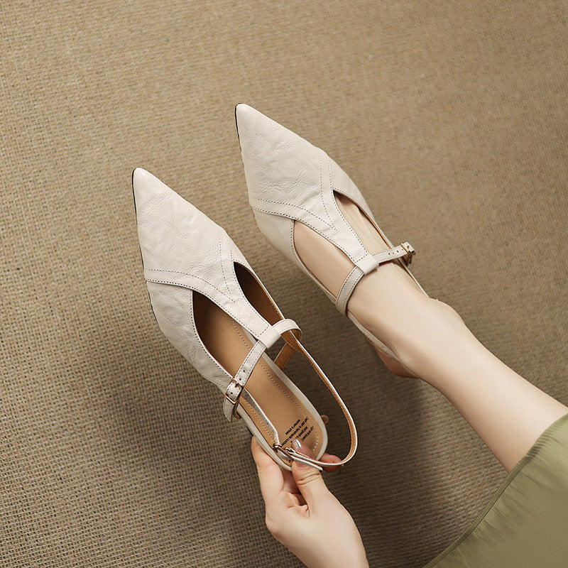 Aviel Pointed Leather Heels