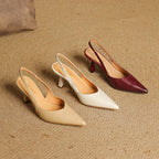 Aurel Slingback Leather Heels