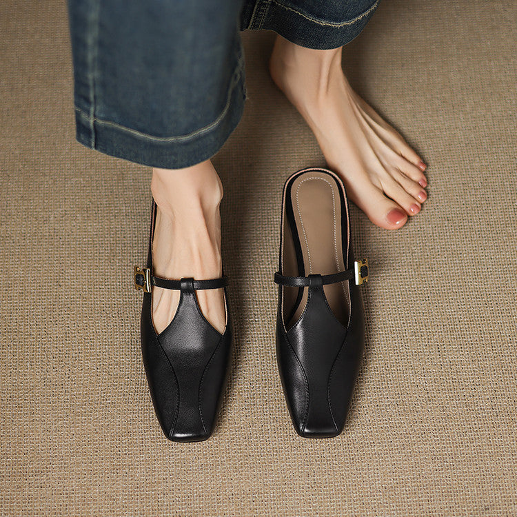 Luna Sculpt Leather Mules