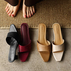 Noa Square-Toe Leather Mules