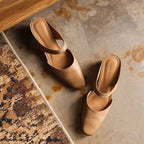 Amelie Square-Toe Leather Mules