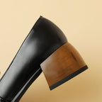 Velmora Bow Leather Loafer Pumps