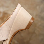 Amelie Square-Toe Leather Mules