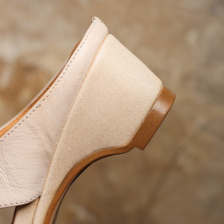 Amelie Square-Toe Leather Mules