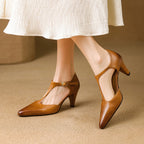 Rosie T-Bar Leather Heels