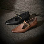 Camélia T-Bar Leather Pumps