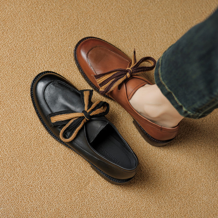 Caelen Bow Leather Loafers