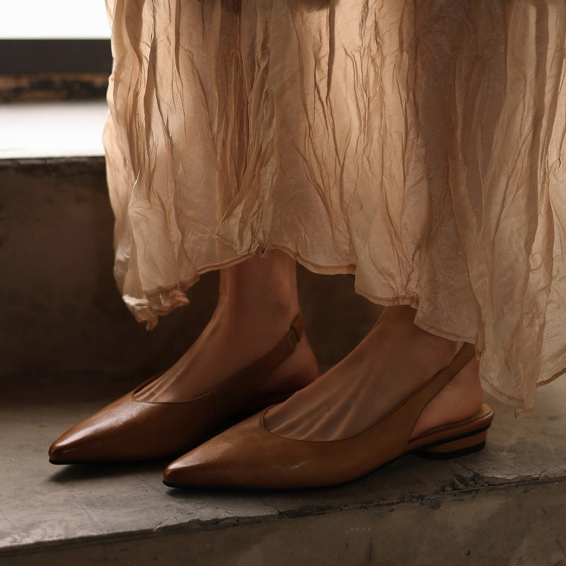 Vireya Slingback Leather Flats