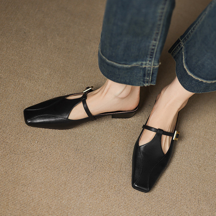 Luna Sculpt Leather Mules
