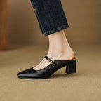 Lurea Strap Leather Mules