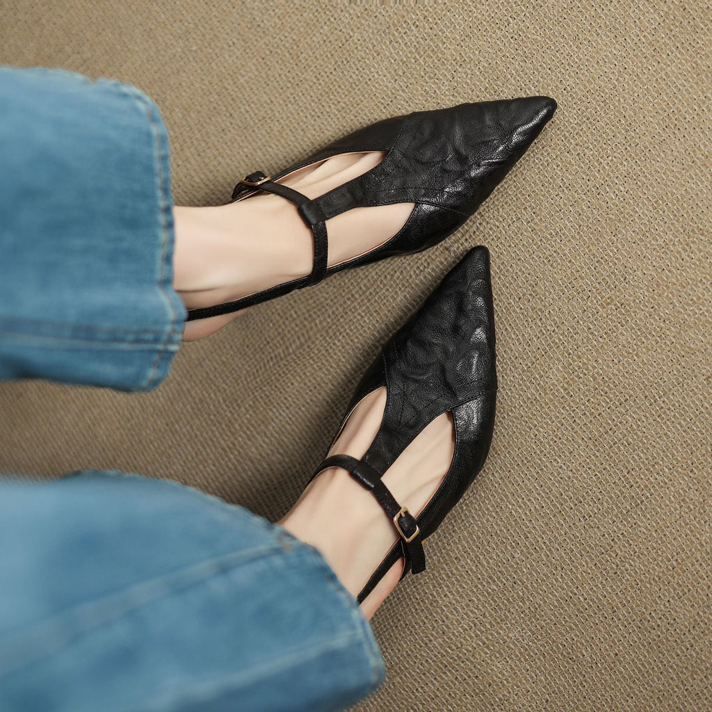 Aviel Pointed Leather Heels