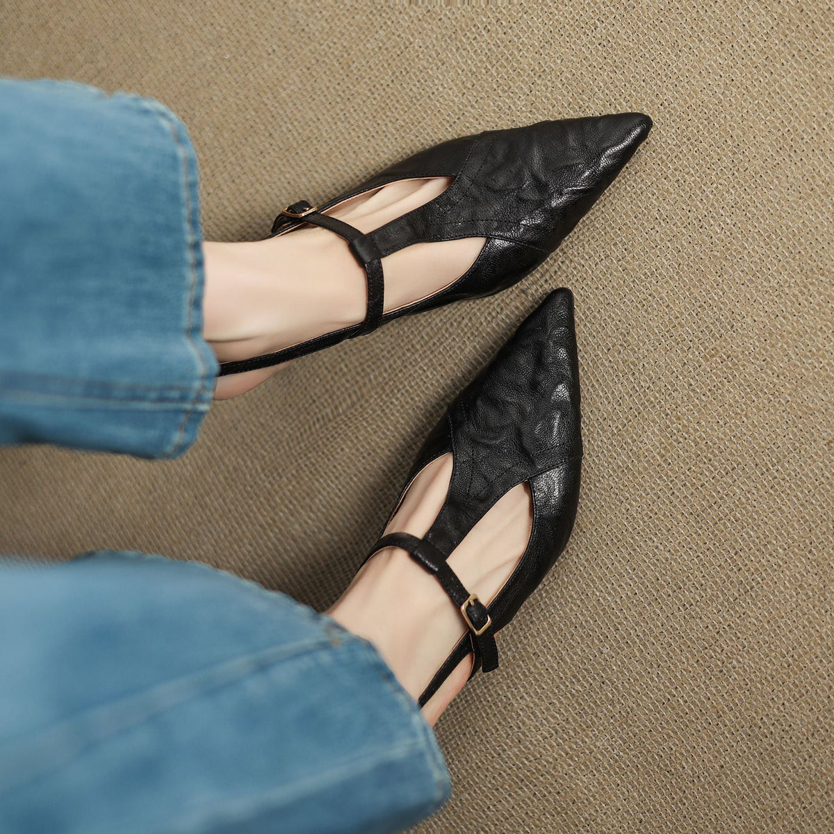 Aviel Pointed Leather Heels