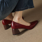 Caldré Leather Square Pumps