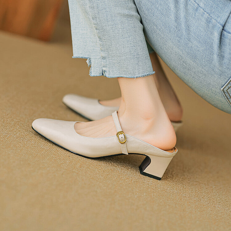 Lurea Strap Leather Mules