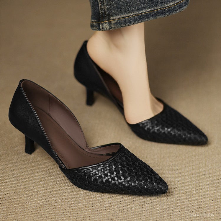 Serelle Woven Leather Heels