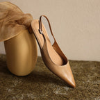 Celest Leather Slingback Heels