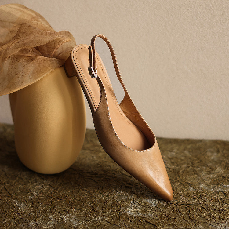 Celest Leather Slingback Heels