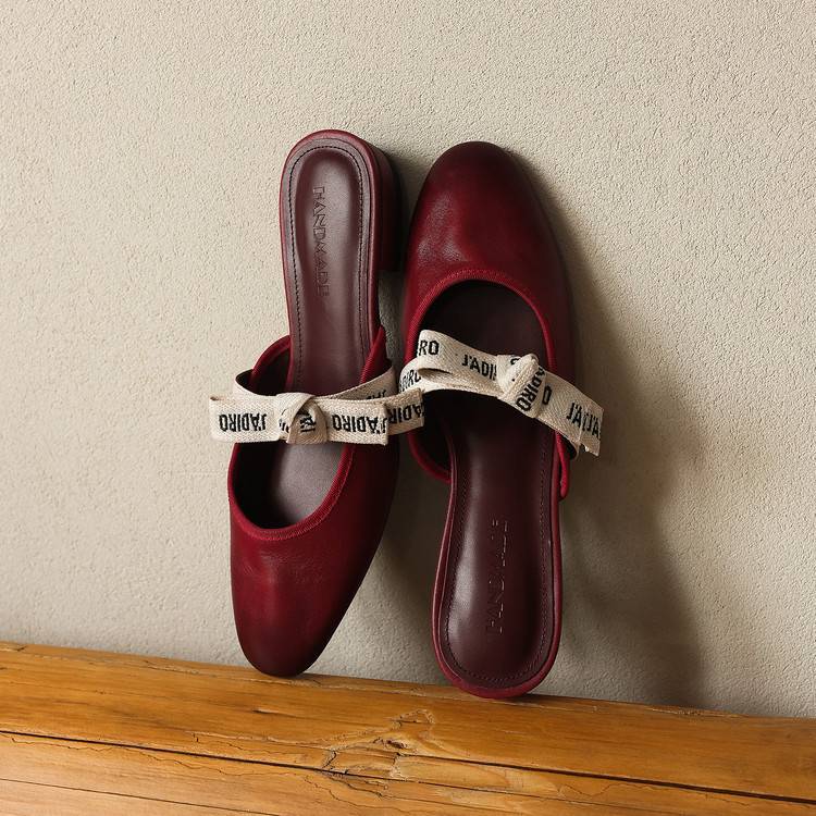 Maelle Bow Leather Mules