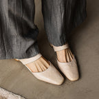Amelie Square-Toe Leather Mules