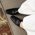 Elise Square-Toe Leather Mules