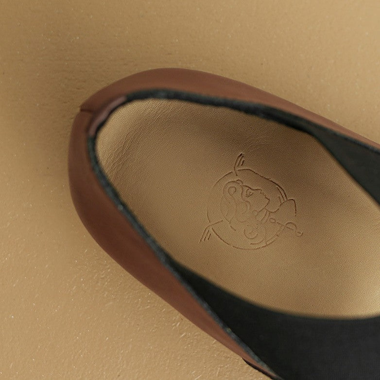 Calira Square Toe Leather Ballets