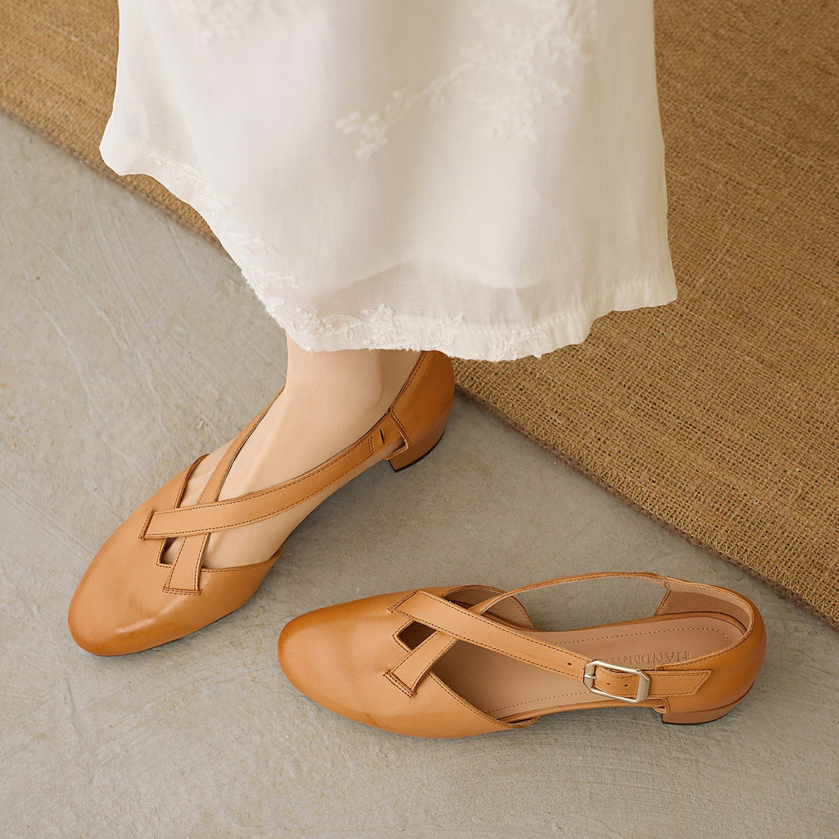 Maelis Crossstrap Leather Heels