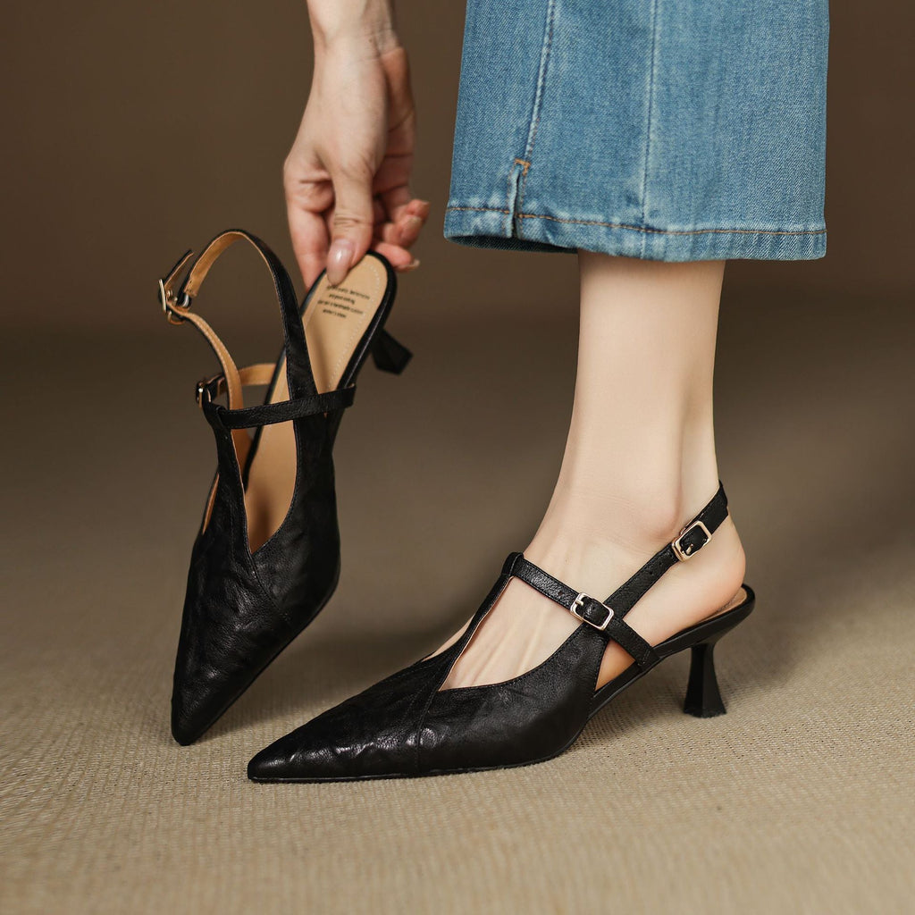Aviel Pointed Leather Heels
