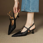 Aviel Pointed Leather Heels