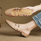 Norvie Leather Slingback Mary Jane Flats