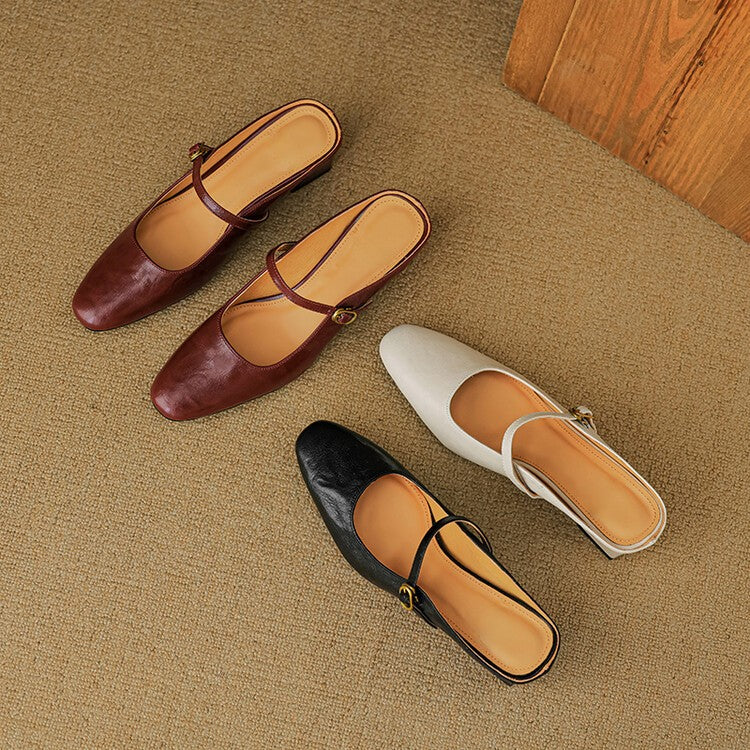 Lurea Strap Leather Mules
