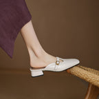 Nyra T-Strap Leather Mules