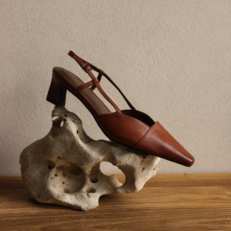 Serelle Leather Slingback Heels