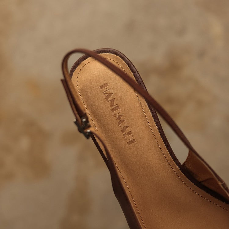 Celest Leather Slingback Heels