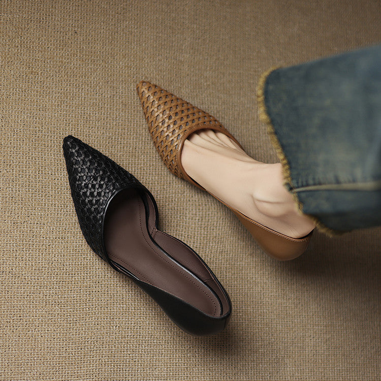 Serelle Woven Leather Heels