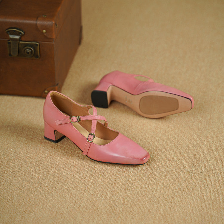 Mira Mary-Jane Leather Heels