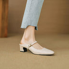 Lurea Strap Leather Mules