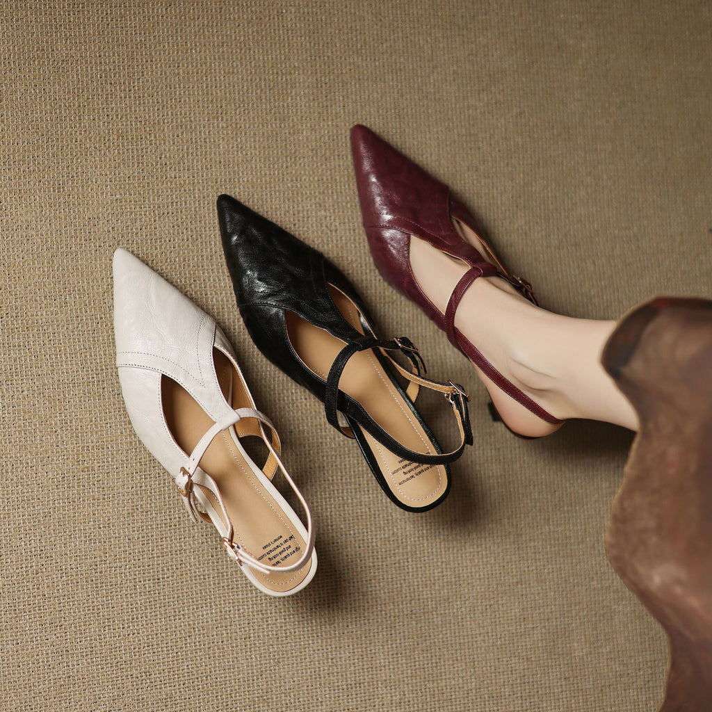 Aviel Pointed Leather Heels