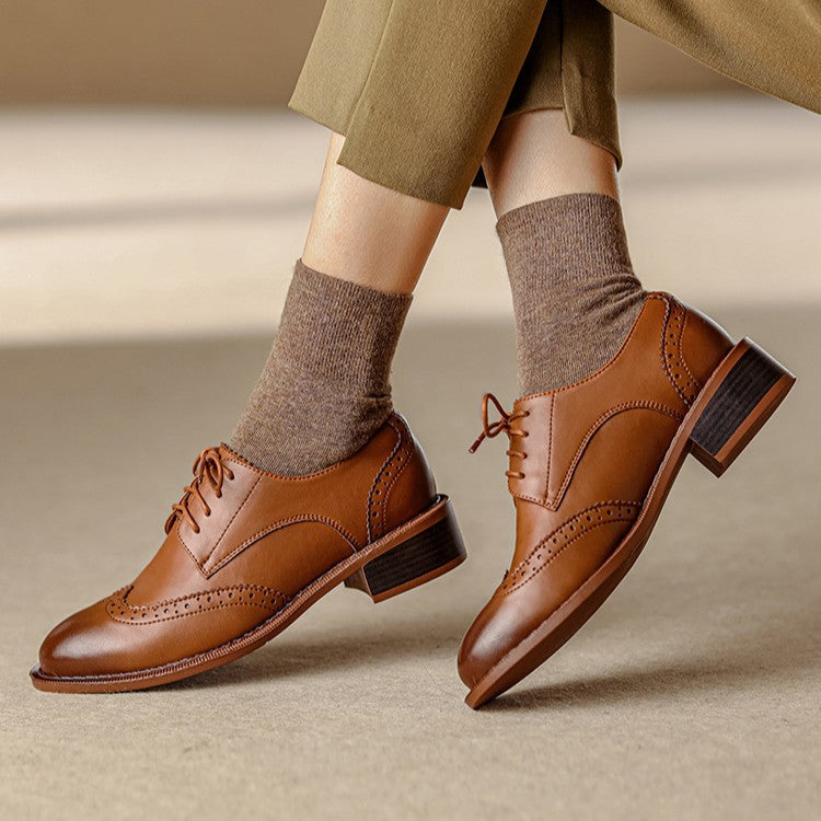 Orvain Brogue Leather Oxfords