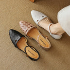 Elara Woven Leather Mary-Janes