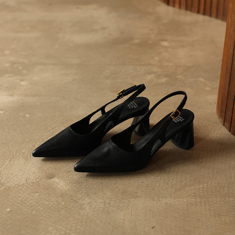 Cielle Leather Slingback Heels
