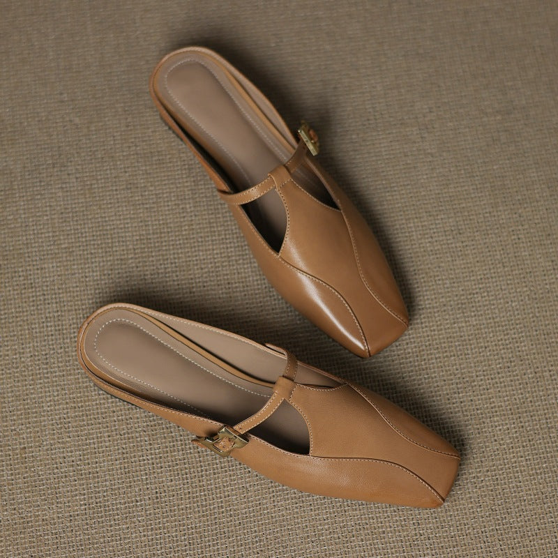 Luna Sculpt Leather Mules