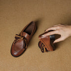 Caelen Bow Leather Loafers