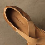 Eloria Leather Cross-Strap Heels